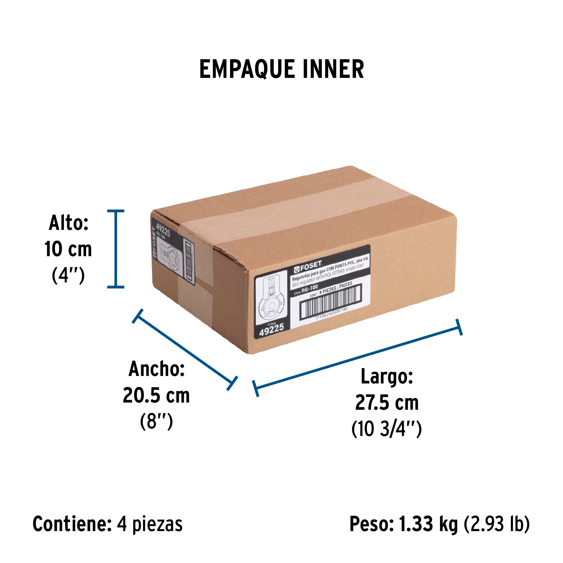 Regulador para Gas 1 Via Foset