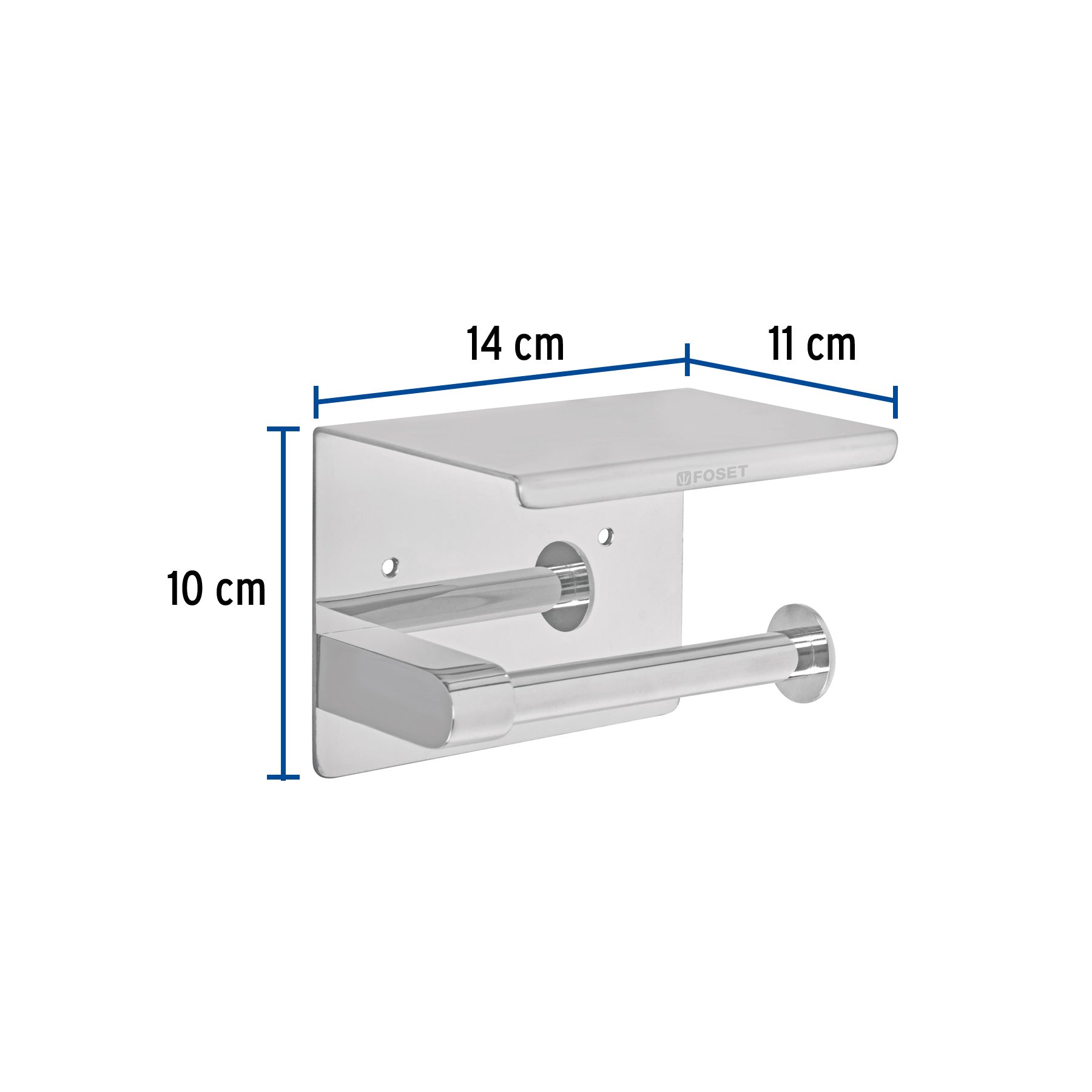 Portarrollo con Soporte para Celular Foset Riviera Cromo