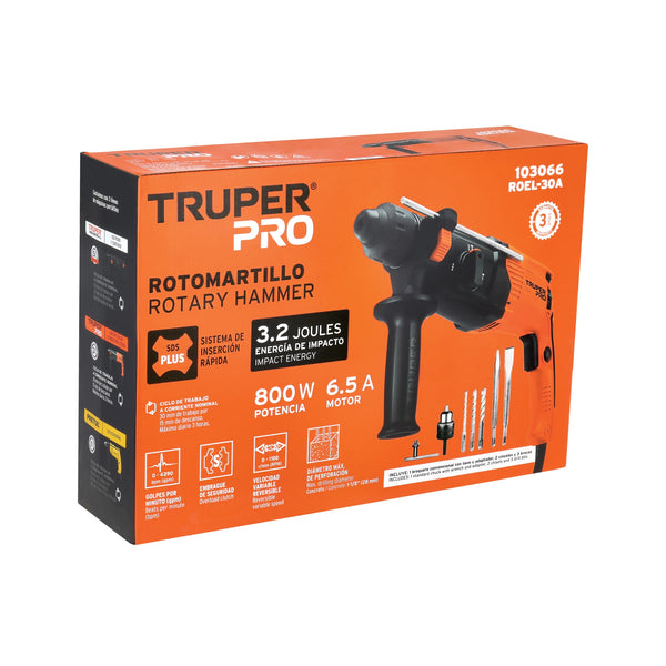 Rotomartillo SDS Plus 3.2 Joules 800 W TRUPER PRO