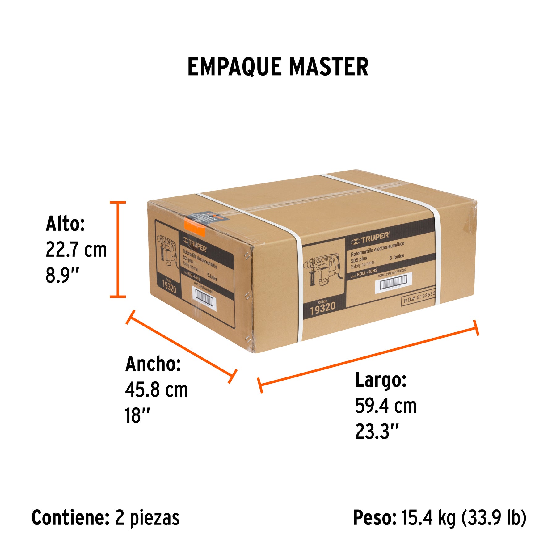 Rotomartillo SDS Plus 5 Joules 1,500 Watts Truper Industrial