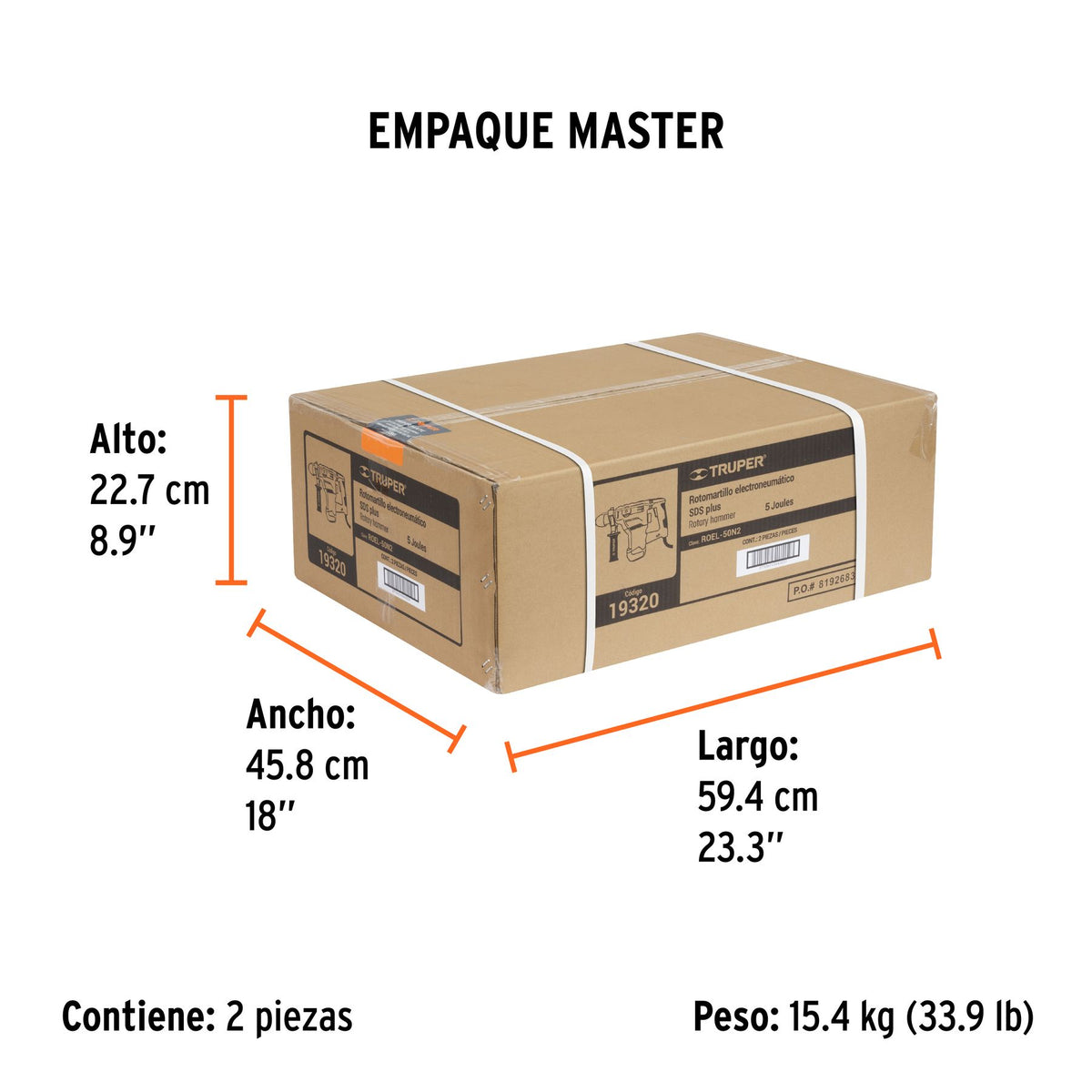 Rotomartillo SDS Plus 5 Joules TRUPER INDUSTRIAL