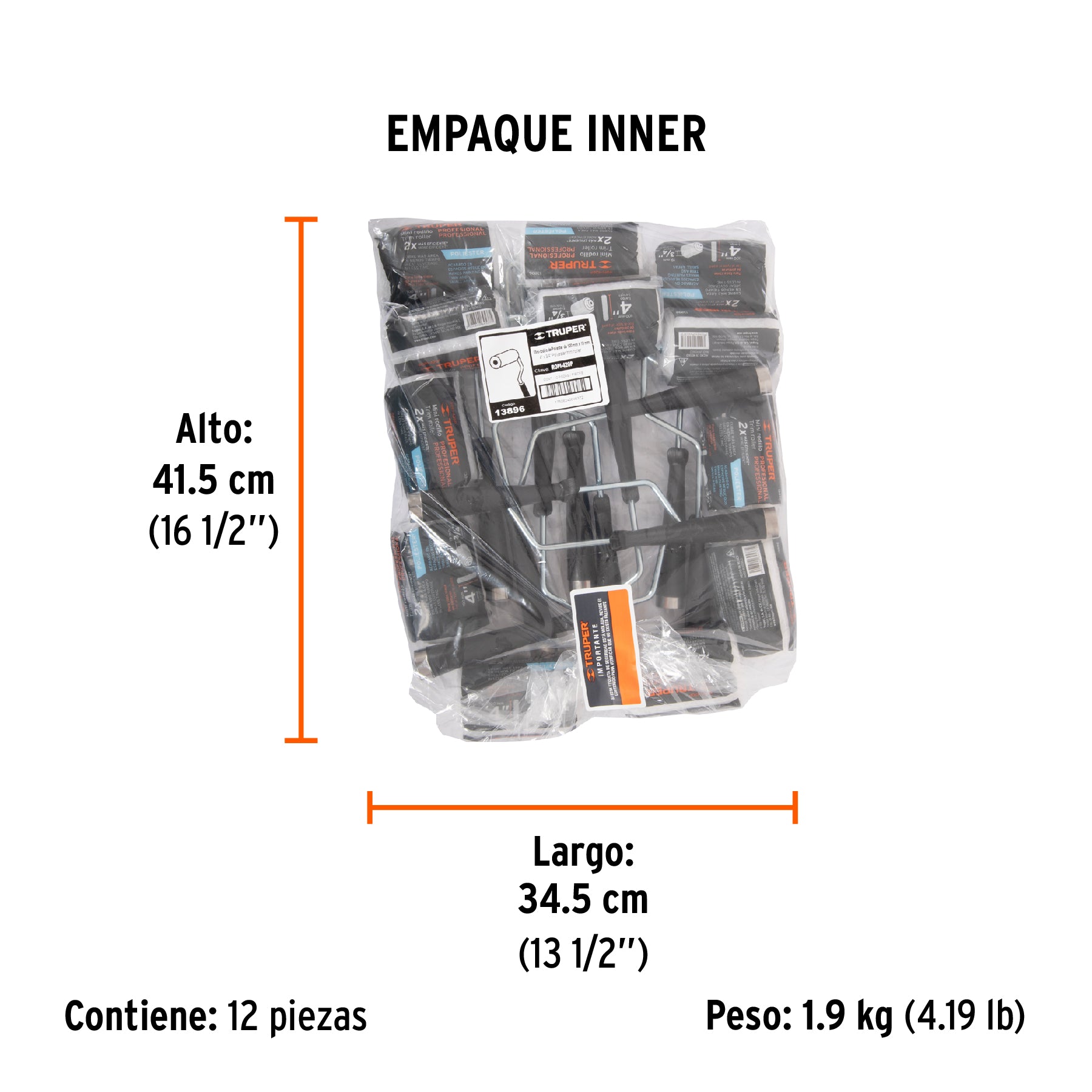 Mini Rodillo para Pintar 4" x 3/4" de Poliester Truper