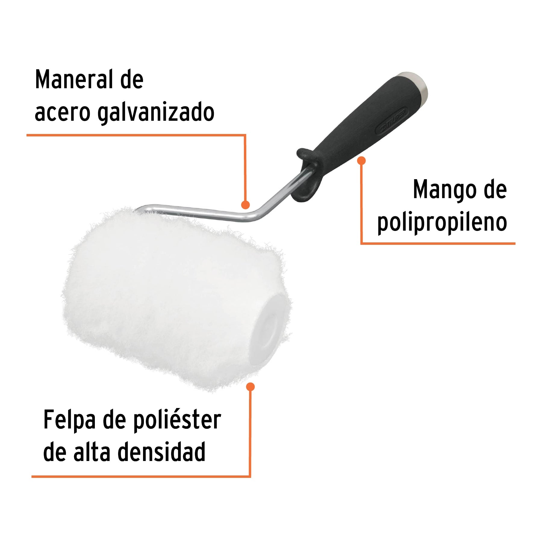 Mini Rodillo para Pintar 4" x 3/4" de Poliester Truper