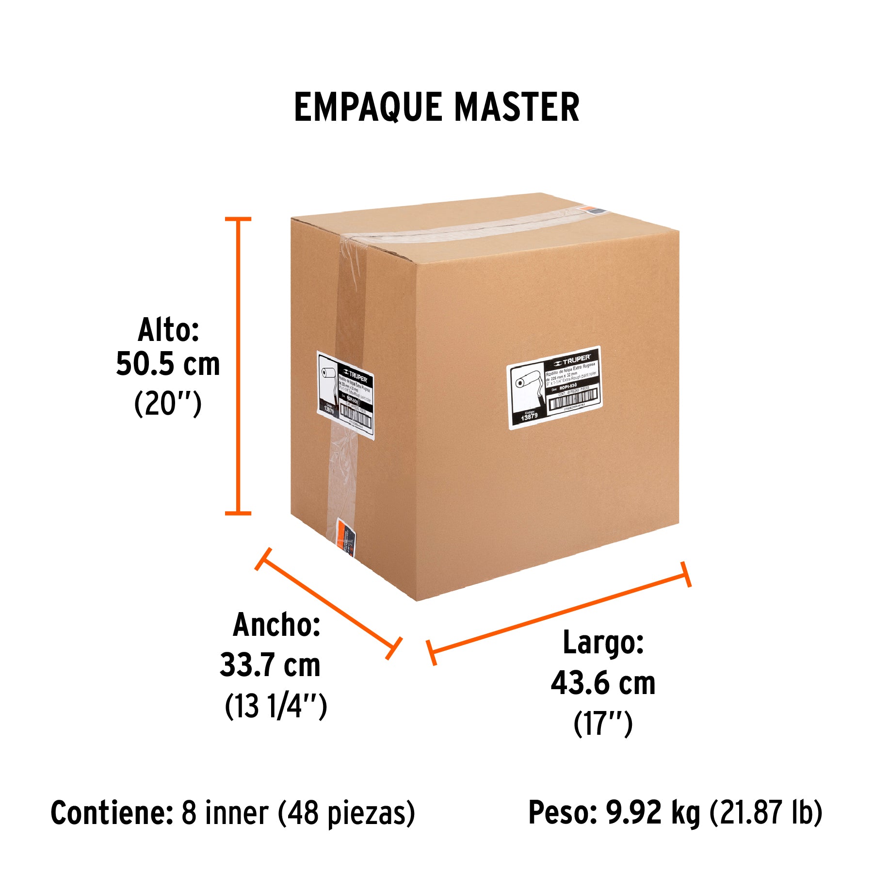 Rodillo para Pintar 9" x 1"1/4 Superficies Extra Rugosas Truper