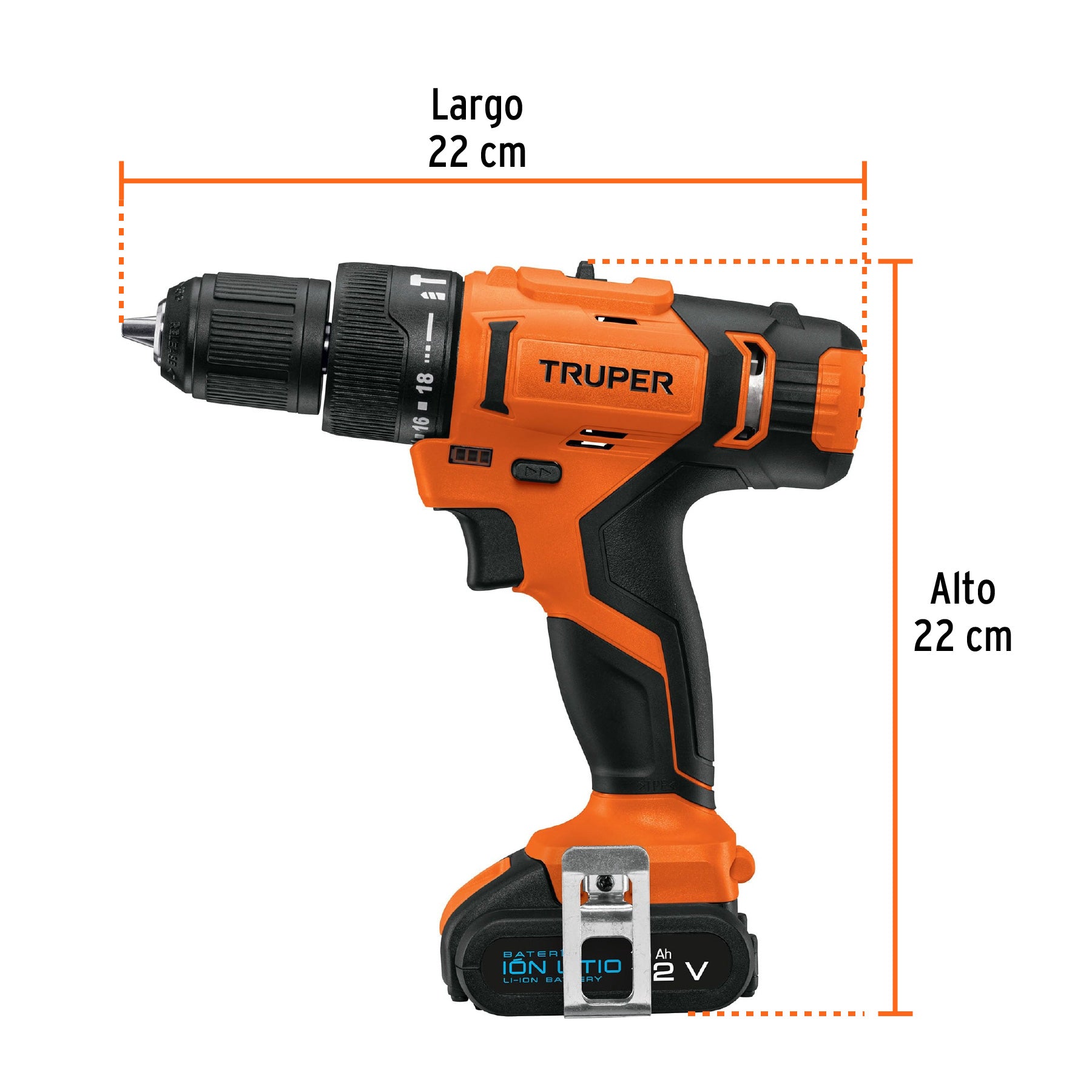 Rotomartillo Inalambrico 12 Volts Broquero 3/8" Truper PRO