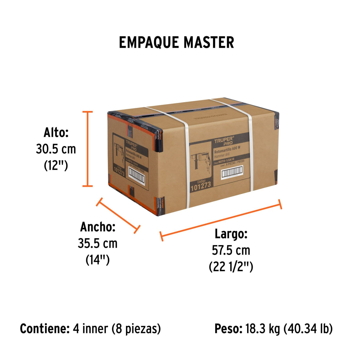 Rotomartillo  600 Watts 1/2" TRUPER PRO
