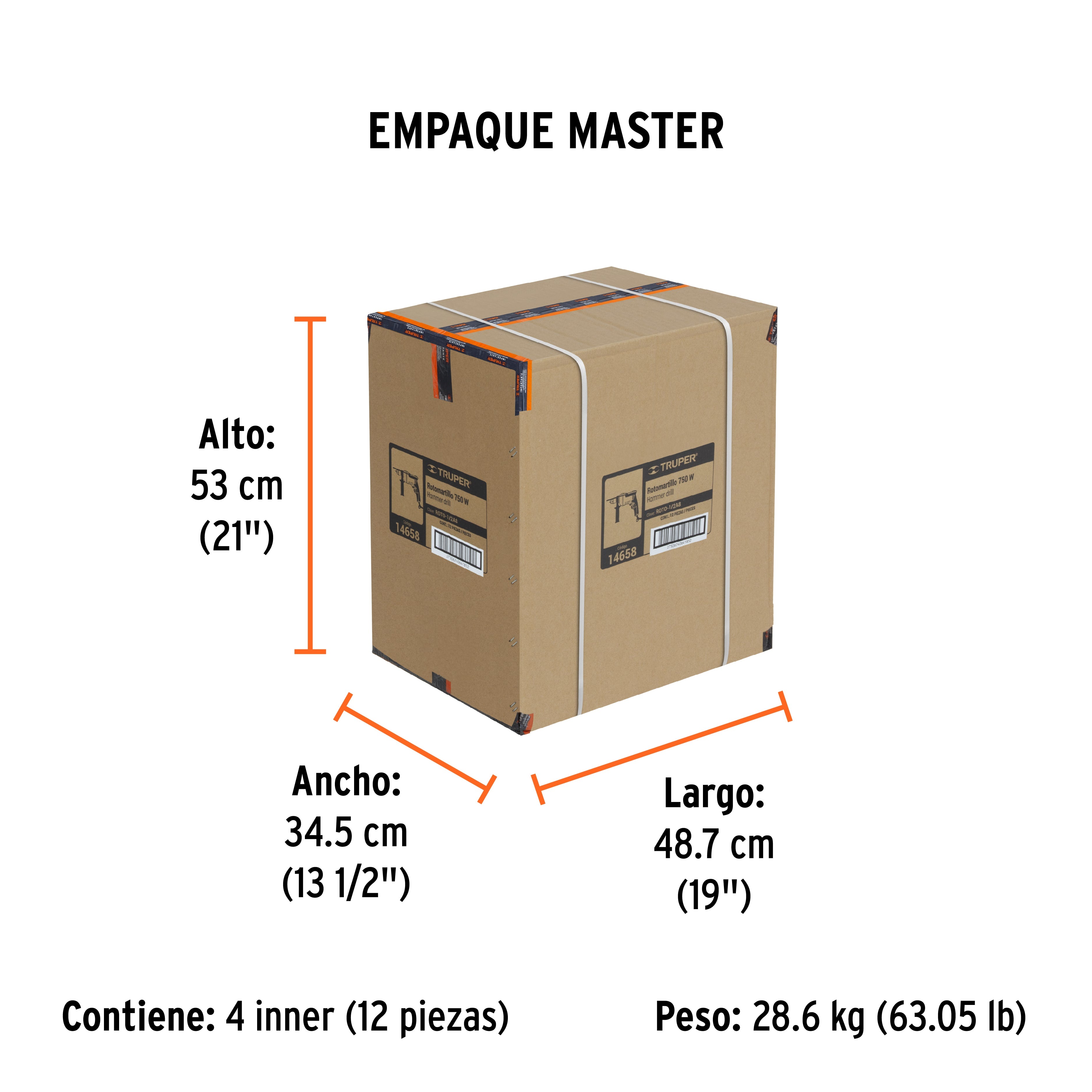 Rotomartillo  750 Watts Broquero de 1/2" Truper PRO