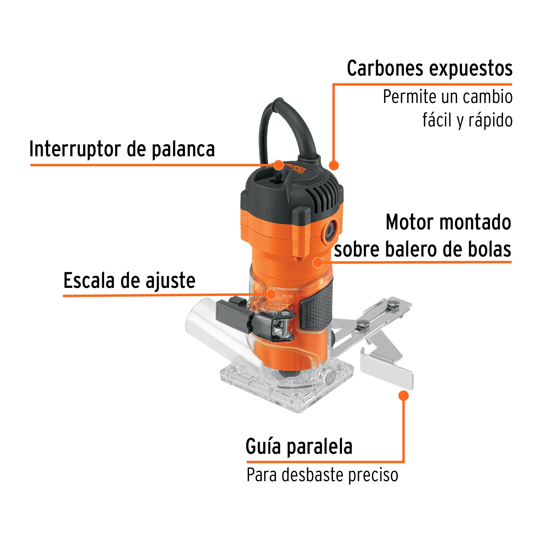 Router Compacto 600 Watts TRUPER PRO