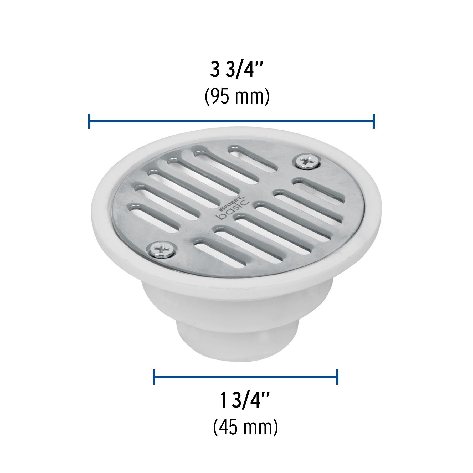 Coladera PVC Sanitario Ranurada 3"3/4 Foset Basic