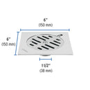 Coladera Cuadrada Metalica 6" X 6" Foset Basic