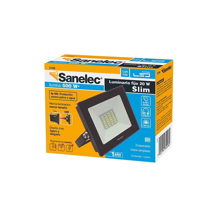 Reflector LED SMD IP65 Sanelec Luz Blanca  20 Watts