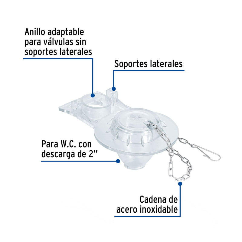 Sapo para W.C. 2" Transparente Foset