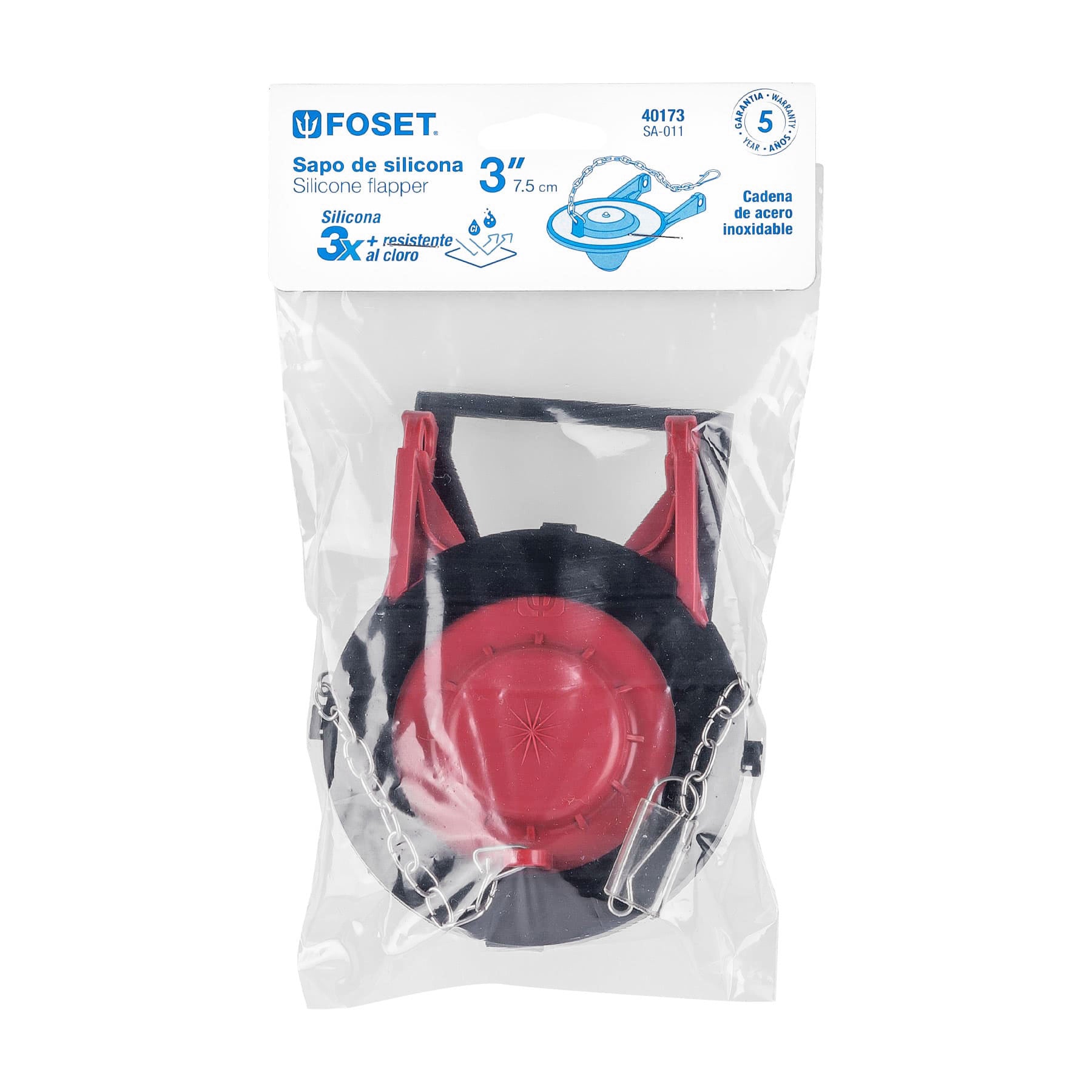 Sapo para W.C. 3" Descarga Universal Rojo Foset
