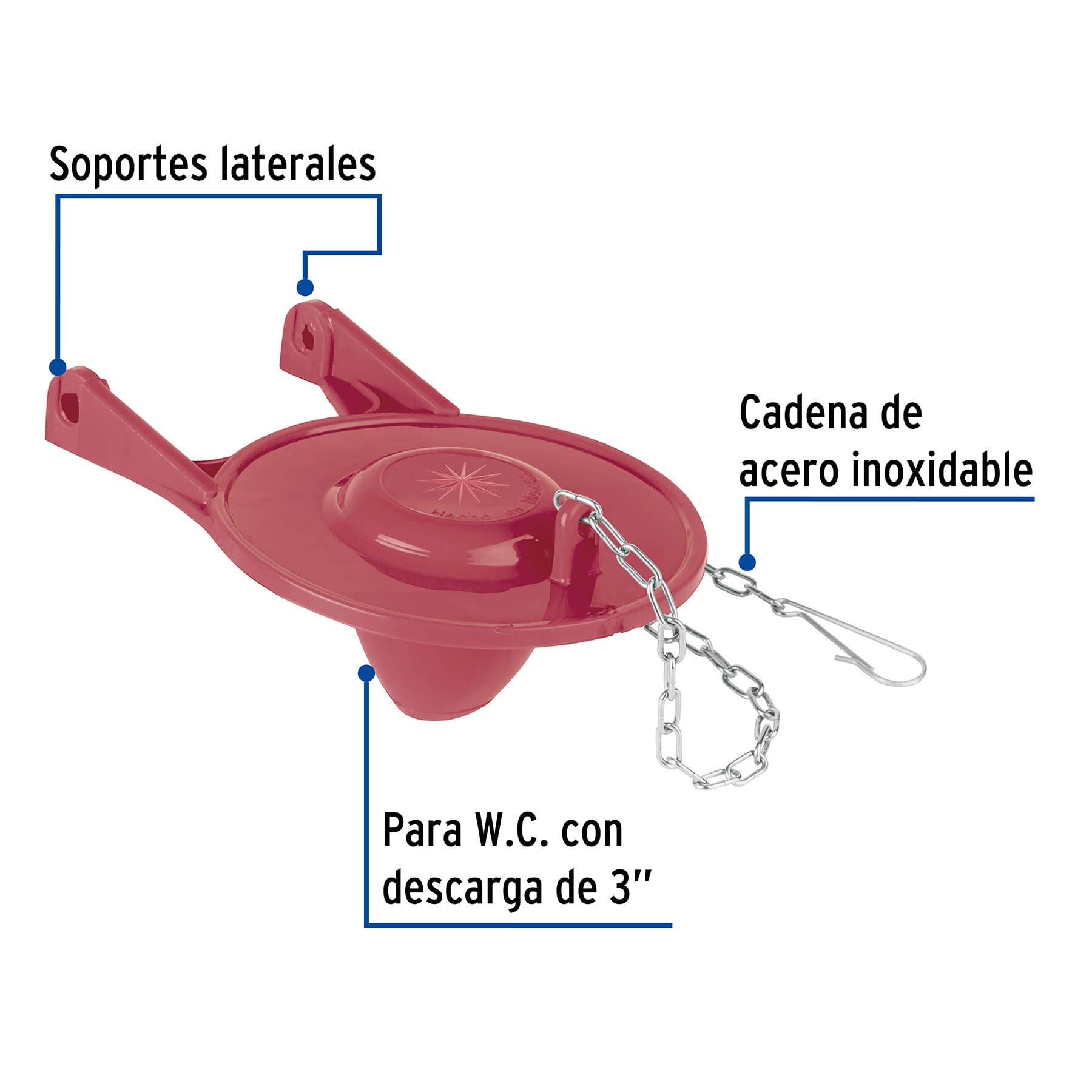 Sapo para W.C. 3" Descarga Universal Rojo Foset