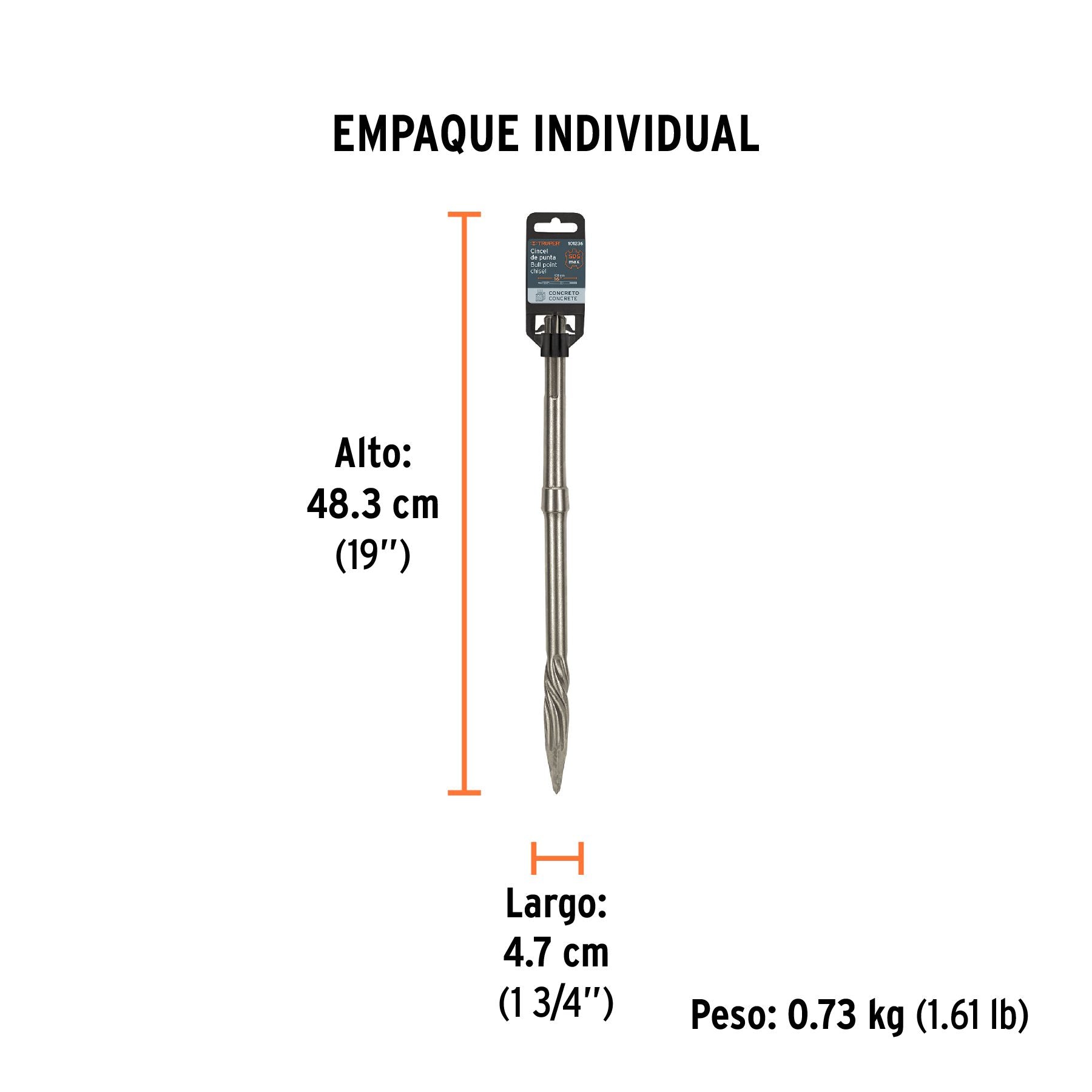 Cincel de Punta SDS Max 16" Truper