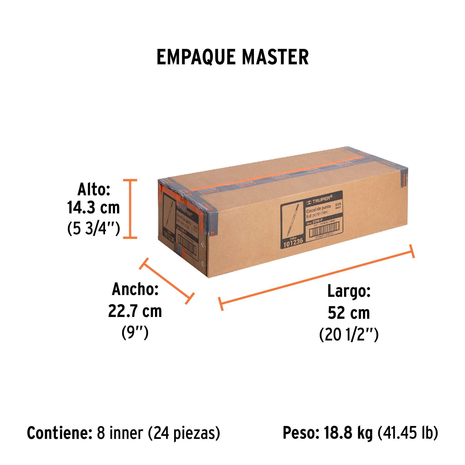 Cincel de Punta SDS Max 16" Truper