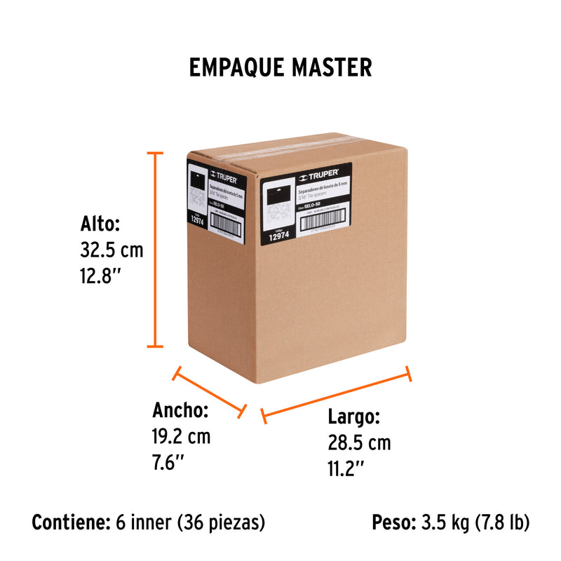 Separadores de Loseta Ancho 5 mm Truper