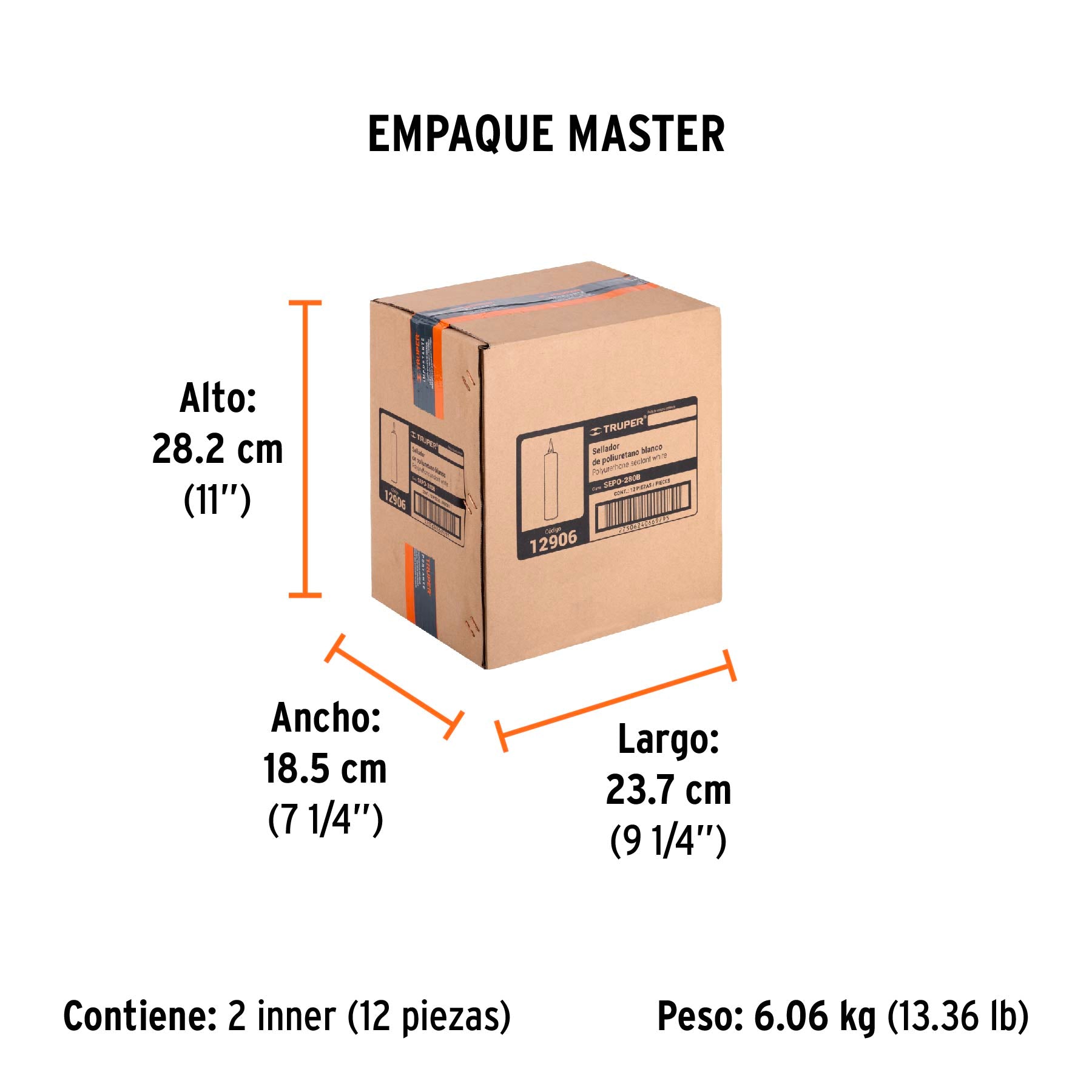 Sellador Poliuretano Truper 280 ml Blanco
