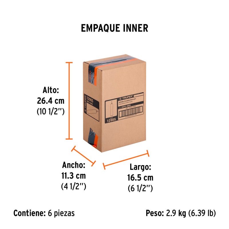 Sellador Poliuretano Truper 280 ml Gris