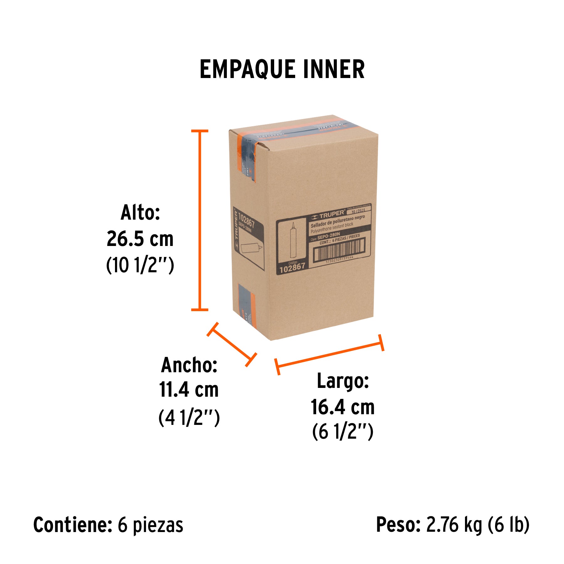 Sellador Poliuretano Truper 280 ml Negro