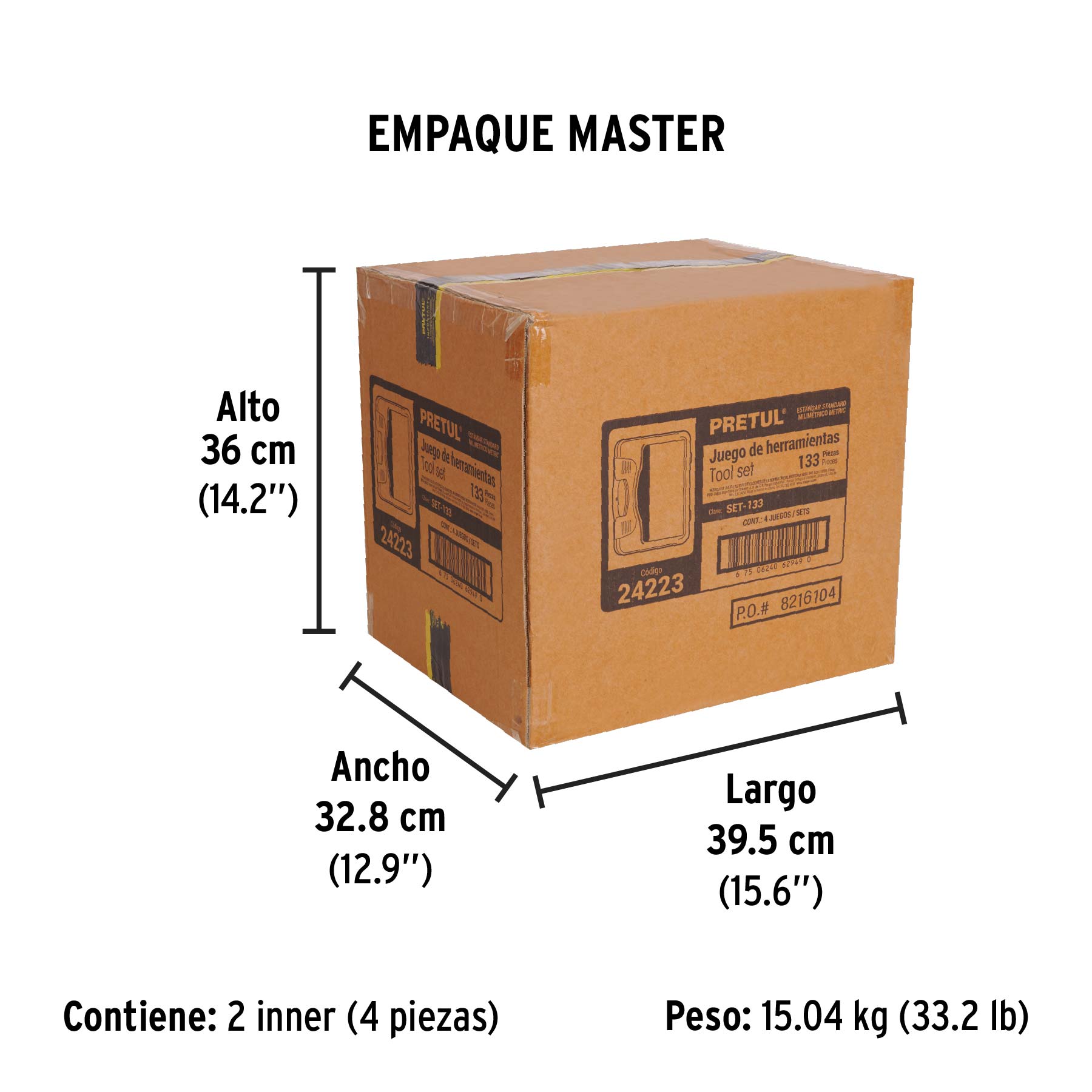 Juego de Herramientas Combinado 133 Piezas Pretul