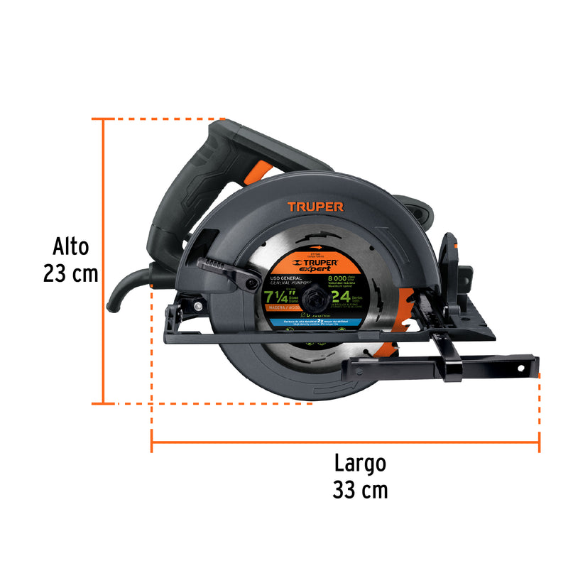 Sierra Circular 7"1/4 1,800 Watts Truper Industrial
