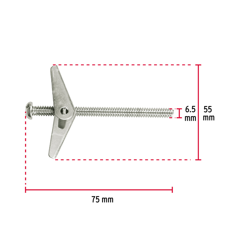 Sujetador Mariposa 1/4" x 3" Fiero Caja con 100 Piezas