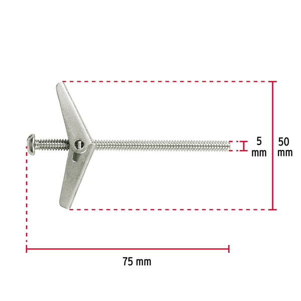 Sujetador Mariposa 3/16" x 3" Fiero por Pieza