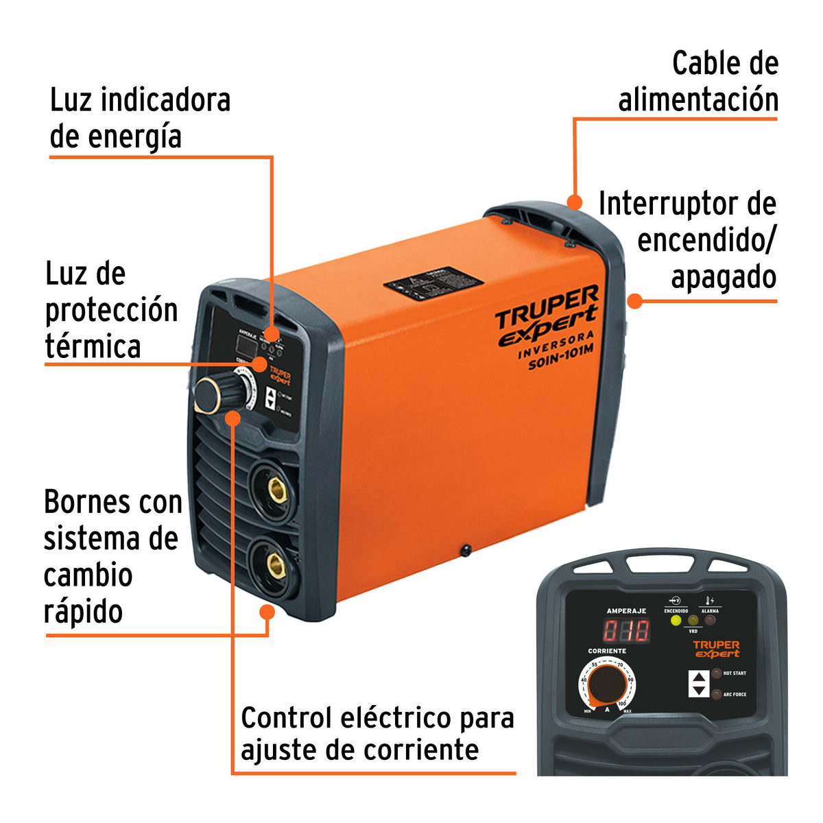 Mini Soldadora Inversora Proceso SMAW 100A 127V TRUPER EXPERT