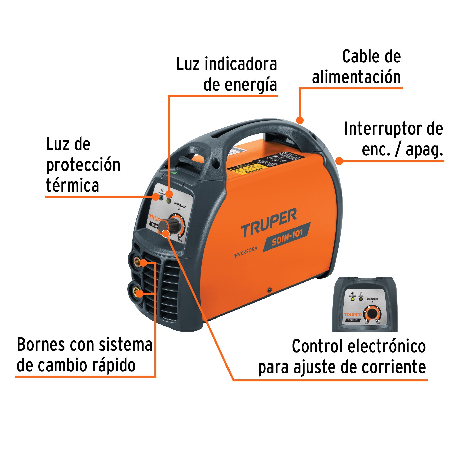 Soldadora Inversora Proceso SMAW 100 A 127V Truper
