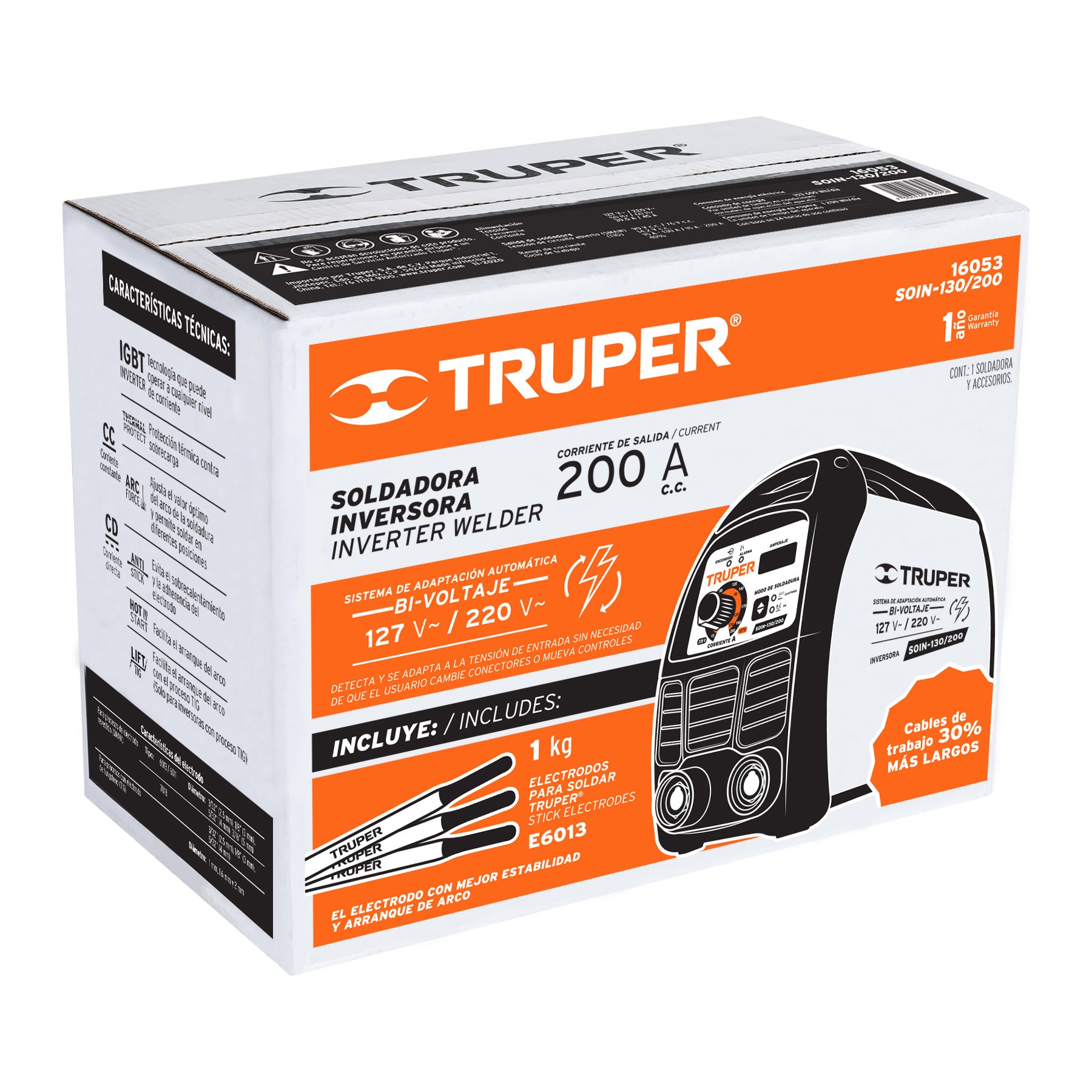 Soldadora Inversora Proceso SMAW y TIG 200 A Bi-Voltaje Truper
