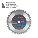 Disco Sierra Circular 8"1/4 para Madera 40 Dientes Centro 5/8" Truper