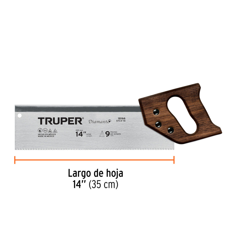 Serrucho de Costilla 14" Diamante Truper