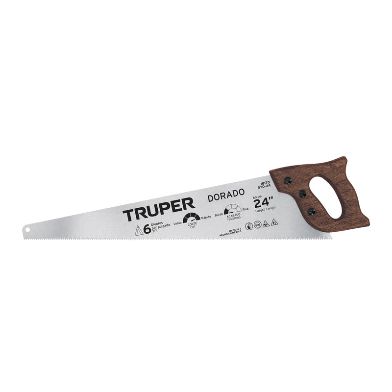 Serrucho Hoja de 24" Dorado Mango de Madera Truper