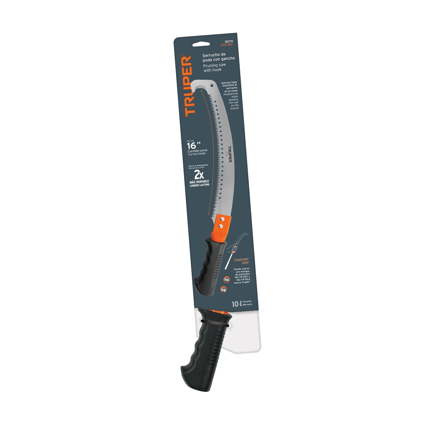 Serrucho de Poda 16" con Gancho 5 DPP Mango Comfort Grip Truper