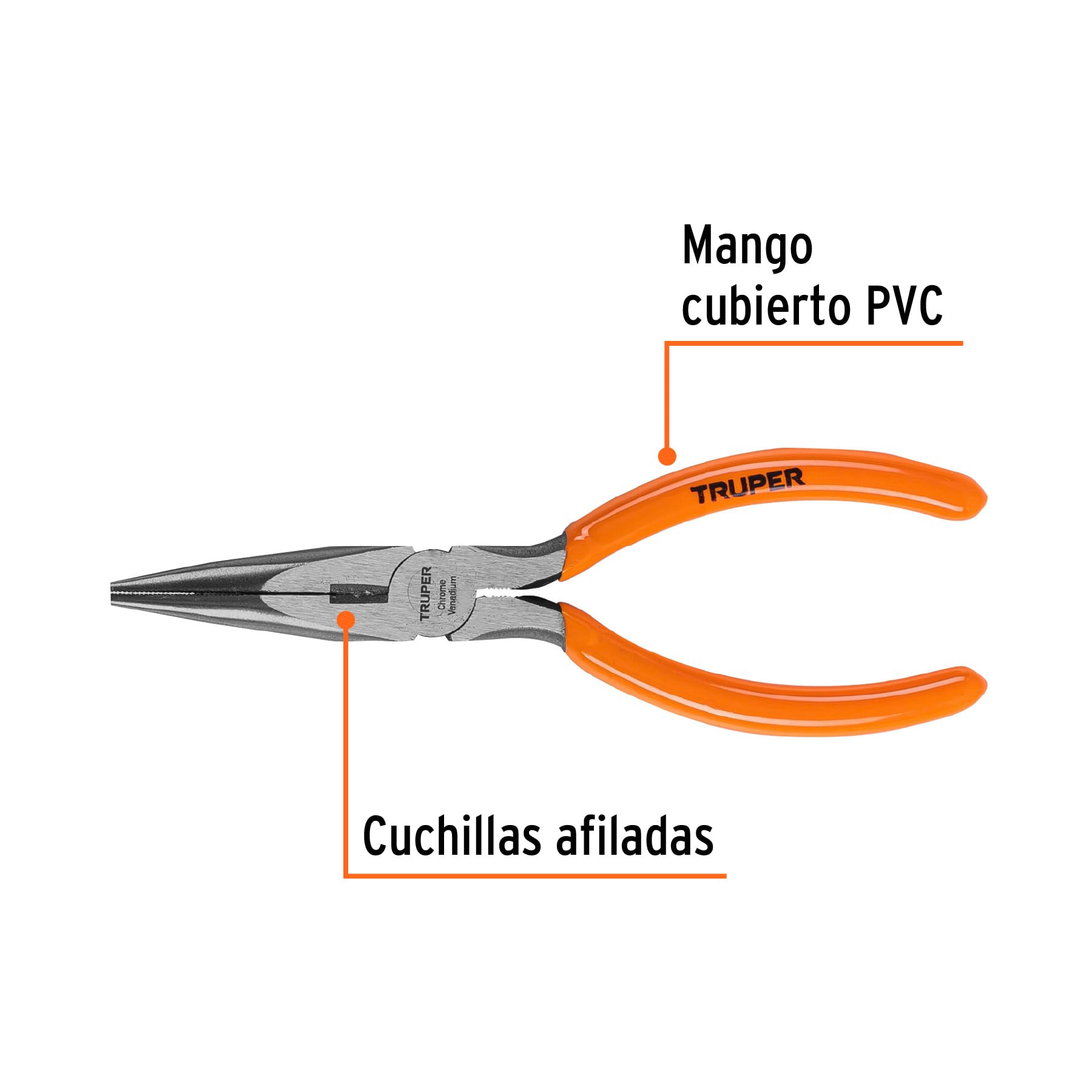 Pinzas de Punta y Corte Mangos de PVC 6" Truper