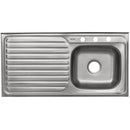 Tarja Sobreponer 100x50 cm Acero Inox 201 Foset Basic Tina Derecha