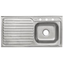 Tarja Sobreponer 100x50 cm Acero Inox 304 Foset Tina Derecha