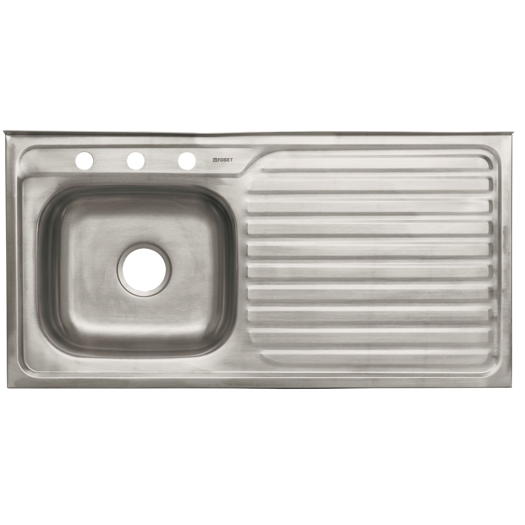 Tarja Sobreponer 100x50 cm Acero Inox 304 Foset Tina Izquierda
