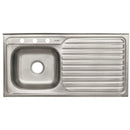 Tarja Sobreponer 100x50 cm Acero Inox 201 Foset Basic Tina Izquierda