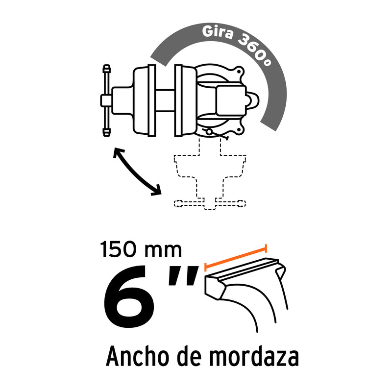 Tornillo de Banco Industrial Truper 6"