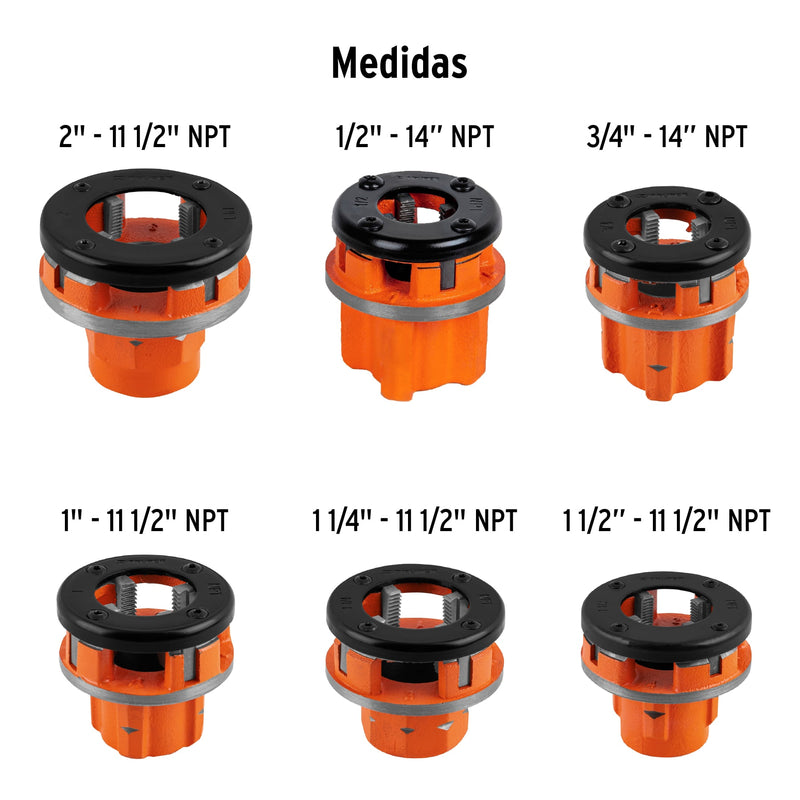 Juego de 9 Tarrajas para Tubo de 1/2" a 2" Truper