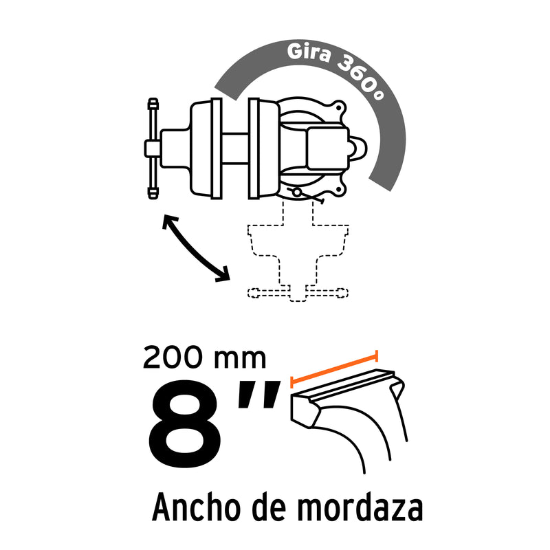 Tornillo de Banco Industrial Truper 8"