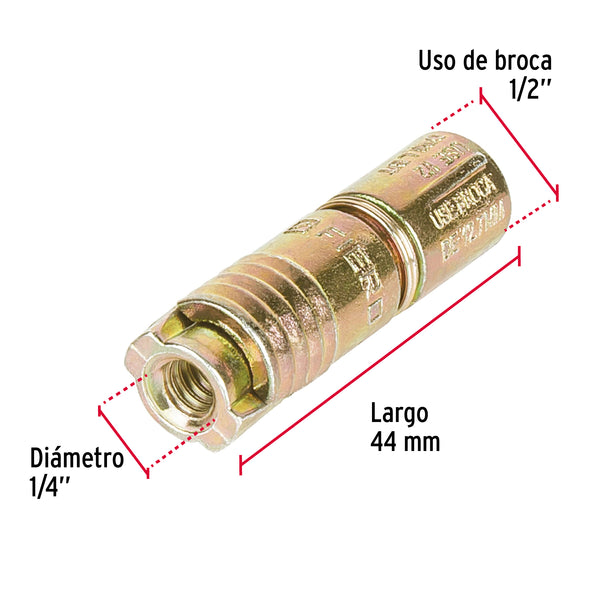 Taquete de Expansion 1/4" (6.5 mm) Fiero 1 Pieza