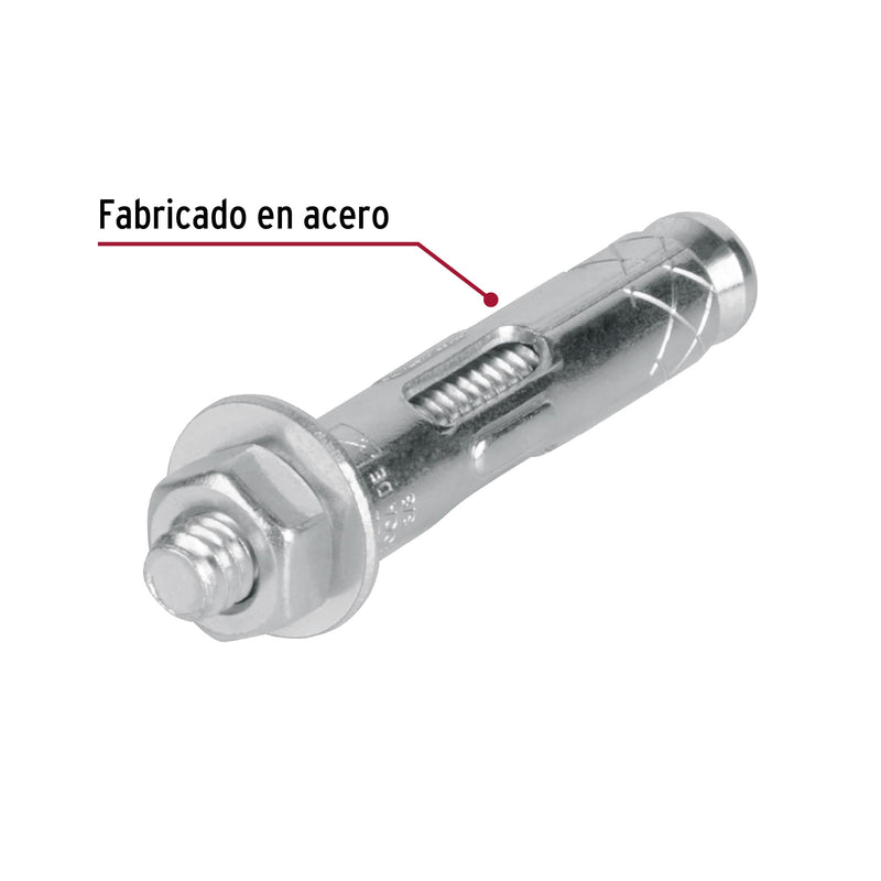 Taquete Tx 1/4" (6.5 mm) Fiero Caja 100 Piezas