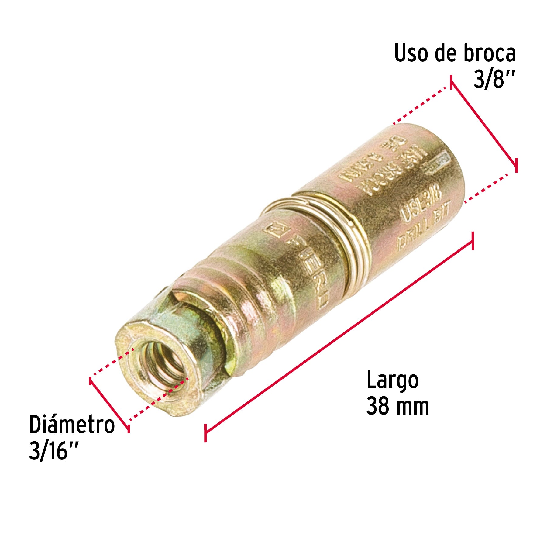 Taquete de Expansion 3/16" (5 mm) Fiero Caja 100 Piezas