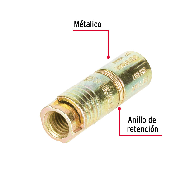 Taquete de Expansion 3/8" (9.5 mm) Fiero Caja 50 Piezas