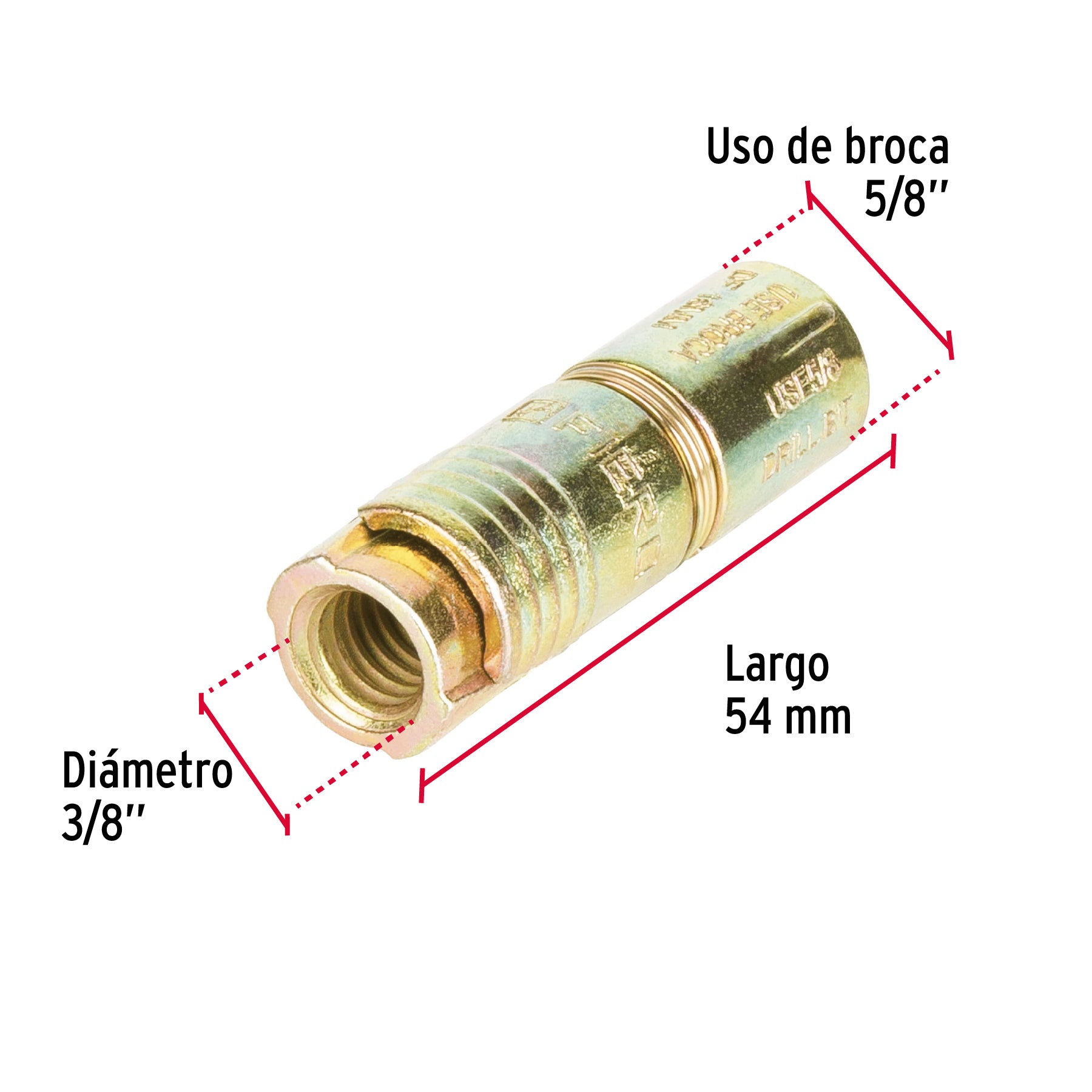 Taquete de Expansion 3/8" (9.5 mm) Fiero Caja 50 Piezas