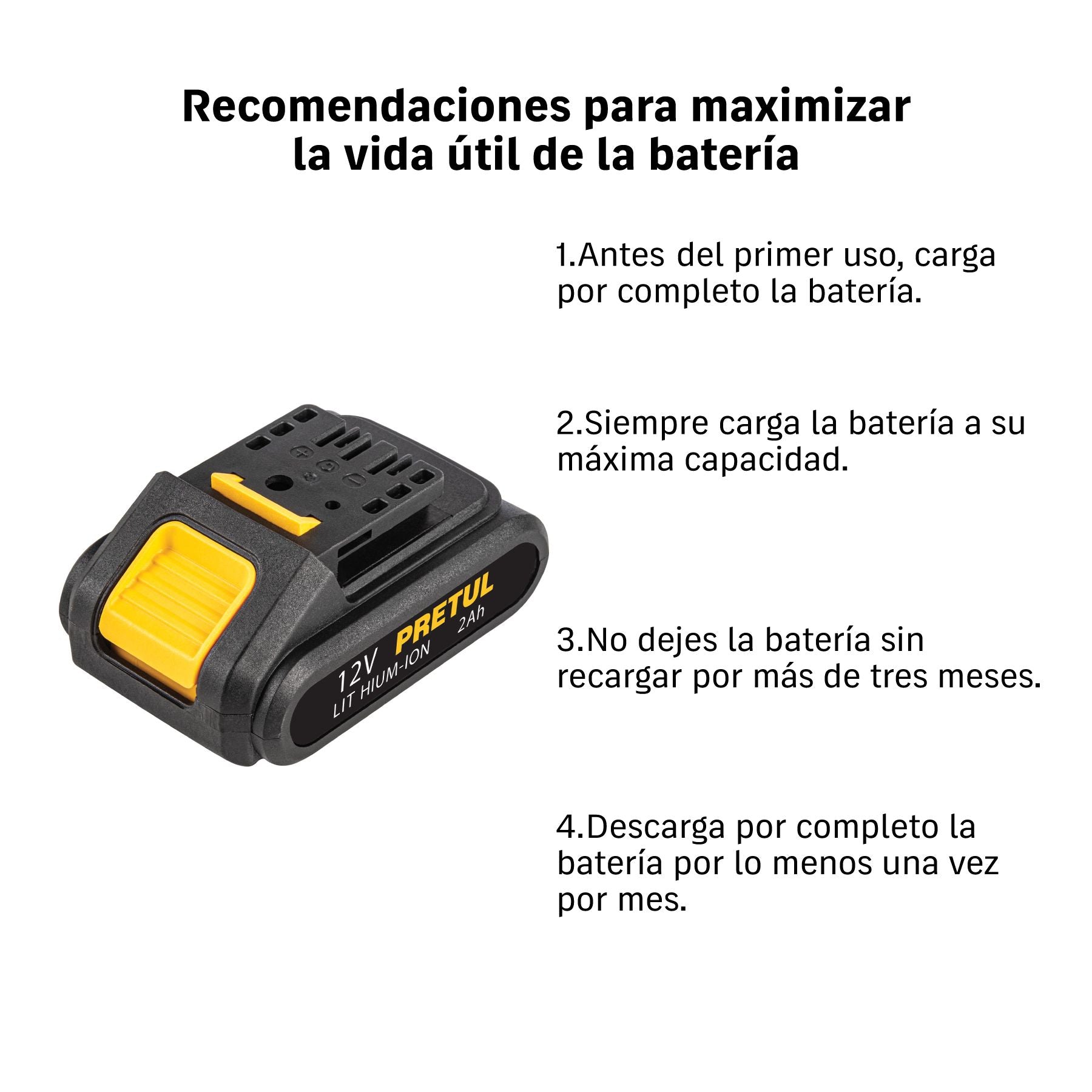 Taladro Inalambrico 12 Volts Broquero 3/8" Cargador y Bateria Pretul