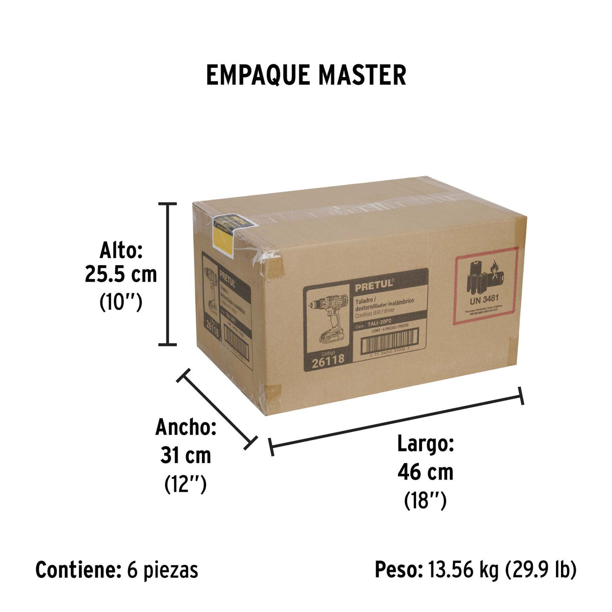 Taladro Inalambrico 20 Volts Broquero de 1/2"  Pretul